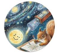 Dream Binder écureuil 1000 Pièces Casse-tête Fantastique Magique Puzzle Rond pour Adultes Et Enfants Classiques Jeux De Défi Uniques Qualité Supérieure 1000pcs (67.5x67.5cm)