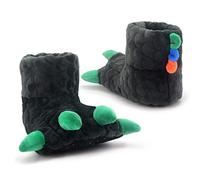 Dream Bridge Pantoufles de Griffe de Dinosaure de Pont de rêve, Pantoufles de Maison en Peluche Douce avec Points de préhension antidérapants pour Enfants Cadeaux Moelleux Chauds,Gris,31/32 EU