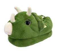 Dream Bridge Pantoufles pour Enfants, Chaussons en Peluche d'hiver pour Tout-Petits,Vert Dinosaure aux Grands Yeux, 36 EU