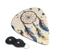 Dream Catcher and Moon Lot de 6 médiators en cuir pour guitare électrique, ukulélé 0,46 mm