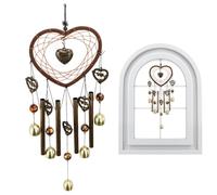Dream Catcher Chime - Indoor Feathers Net, Hanging Mobile Decor, Handcrafte | Hearts Windchime Indoor Dream Catcher Wind Chimes Dream Catcher Wind Chimes Infor Garden, Yard, Patio, Home, Room Craft