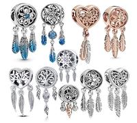 Dream Catcher Feathers Charms Bracelet Bangle Beads For Women Fashion Diy Jewelry Gift Nice processing