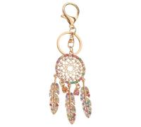Dream Catcher Porte-clés avec strass, breloque de sac à dos, breloque en forme de plume, décoration de mode, porte-clés pour sac à main, porte-monnaie, Colorful, Siehe