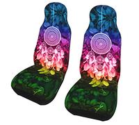 Dream Catcher Rainbow Feathers 2 pièces housses de siège de voiture sièges avant, protection automobile tapis de voiture housse de coussin de véhicule universelle pour la plupart des voitures SUV cami