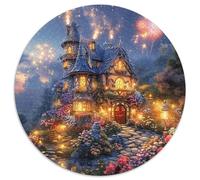 Dream ChâteauJigsaw Puzzles 1000 Piece for Adults Round chaudCreative Challenge Family Decorations1000pcs (67.5x67.5cm)