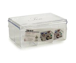 Dream Hogar Boîte te infusions de rangement 6 compartiments Transparent