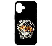 Dream in Tiger Stripes Tigre endormi sur la Lune Coque pour iPhone 16
