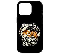 Dream in Tiger Stripes Tigre endormi sur la Lune Coque pour iPhone 16 Pro