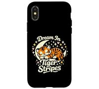 Dream in Tiger Stripes Tigre endormi sur la Lune Coque pour iPhone X/XS