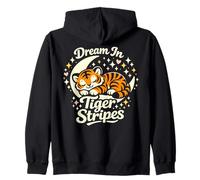 Dream in Tiger Stripes Tigre endormi sur la Lune Sweat à Capuche