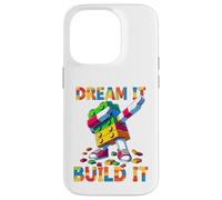 Dream It Build It Funny Blocks Bricks Toy Master Builder Coque pour iPhone 14 Pro