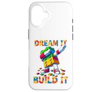 Dream It Build It Funny Blocks Bricks Toy Master Builder Coque pour iPhone 16