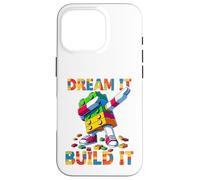 Dream It Build It Funny Blocks Bricks Toy Master Builder Coque pour iPhone 16 Pro