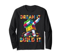 Dream It Build It Funny Blocks Bricks Toy Master Builder Manche Longue