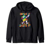 Dream It Build It Funny Blocks Bricks Toy Master Builder Sweat à Capuche