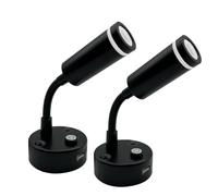 Dream Lighting Liseuse LED 12v avec USB, Applique LED Bicolore 2W Blanc Chaud Dimmable 3000K et Bleu, Spot 12V LED pour Camping Car Bateau Caravane Lot de 2