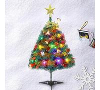 Dream Loom Sapins de Noel Artificiel 60 cm, Mini Sapin de Noel avec guirlandes Lumineuses et Ornements,Décoration de Noël pour Table