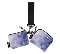 Dream Lot de 2 portefeuilles doubles pour femme avec fermeture éclair et porte-clés pour un usage quotidien Doré, Dégradé Dream Gold Peach Blue Purple, 1 size, Décontracté