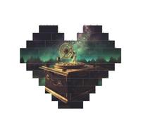 Dream Music Box Puzzle de briques de construction en forme de cœur, puzzle photo personnalisé pour adultes Micro blocs de construction 3D pour décoration d'intérieur
