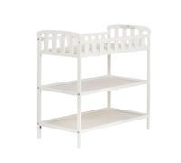 Dream On Me Emily Table à langer blanche, livrée avec matelas à langer de 2,5 cm, dispose de deux étagères, station à langer portable, fabriquée en pin de Nouvelle-Zélande durable