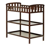 Dream On Me Emily Table à langer expresso, livrée avec matelas à langer de 2,5 cm, dispose de deux étagères, station à langer portable, fabriquée en pin de Nouvelle-Zélande durable