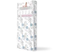 Dream On Me Floral Dreams Matelas de berceau standard en fibre ferme pour lit de bébé, bleu sarcelle, certifié Greenguard Gold et JPMA, convient pour berceau et lit d'enfant, housse en vinyle