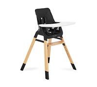 Dream On Me Nibble Chaise haute compacte en bois noir | Poids léger | Portable | Housse de siège amovible I plateau réglable I Baby and Toddler