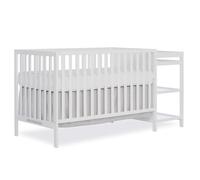 Dream On Me Synergy Berceau Convertible et lit à Langer en Blanc, certifié JPMA, Finition Non Toxique, construit en pin Massif, 4 réglages de Hauteur du Matelas (679-WHT)