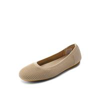 DREAM PAIRS Ballerines Femme Confortables à Bout Rond en Tissu Tricoté, Chaussures Plates Élégantes pour Bureau, Travail ou Tenue Quotidienne,Size 43,Nu,SDFA2331W