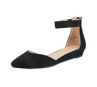 DREAM PAIRS Ballerines Femme Confortables Chaussures Plates pour Femmes Antidérapante et Légère,Size 41,Noir/Nubuck,Amiga