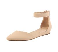DREAM PAIRS Ballerines Femme Confortables Chaussures Plates pour Femmes Antidérapante et Légère,Size 44,Nue/Nubuck,Amiga