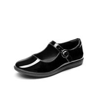 DREAM PAIRS Ballerines Fille Mary Jane Strap,Noir/Brevet/PU,37.5