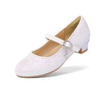 DREAM PAIRS Ballerines Filles Mary Jane Chaussures de Princesse Chaussures de Communion Chaussures d'école,Size 33.5,Blanc,KFL219