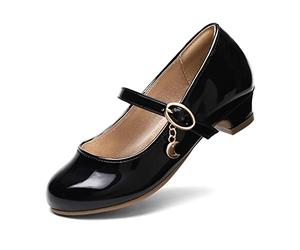 DREAM PAIRS Ballerines Filles Mary Jane Chaussures de Princesse Chaussures de Communion Chaussures d'école,Size 37.5,Noir/Pat,KFL219
