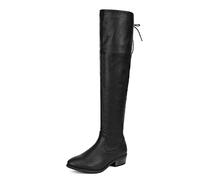 DREAM PAIRS Bottes Au-Dessus du Genou pour Femmes Confortables Cuissardes Doux et Respirant Bottes Hautes,Size 36,Noir/Pu,LEI