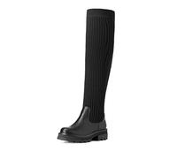 DREAM PAIRS Bottes au-Dessus du Genou pour Femmes Cuissardes à la Mode Coque Tricotée en TPR Durable Confortable Botte sur Le Genou Noir SDOB2201W-E Taille 36 (EUR)
