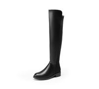 DREAM PAIRS Bottes au-Dessus du Genou pour Femmes Cuissardes Elégante et Confortable Bottines Simple et Pratique,Size 39,Noir-PU,SDOB2409W