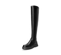 DREAM PAIRS Bottes au-Dessus du Genou pour Femmes Élégantes Cuissardes Tendance et Classique,Size 36.5,Noir-PU,SDOB2408W