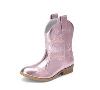 DREAM PAIRS Bottes de cowgirl western mi-mollet pour filles, rose, 32 EU