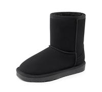DREAM PAIRS Bottes de Neige pour Enfants Confortable Bottes de Hiver Pratique et Chaude,Size 30,Tout Noir,Shorty-K