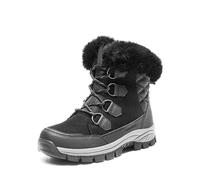 DREAM PAIRS Bottes de Neige pour Femmes Chaudes Bottes de Hiver Confortable avec Tige Imperméable,Size 36,Noir,SDSB2305W-E