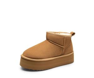 DREAM PAIRS Bottes de Neige pour Femmes Classiques Botte de Hiver Confortable et Chaud Mini-Bottes à Plateforme FuzzyClassic
