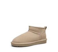 DREAM PAIRS Bottes de Neige pour Femmes Confortable Bottes Hiver Antidérapante et Durable Mini-Botte FuzzyClassic,Size 41.5,Sable,SDSB2405W