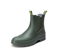 DREAM PAIRS Bottes de Pluie à la Cheville pour Femme Confortables et Elégantes Botte Chelsea Imperméable Chic SDRB2405W-E,Size 38,Vert Foncé,SDRB2405W-E