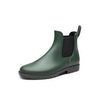 DREAM PAIRS Bottes de Pluie Chelsea pour Femmes Imperméables Bottines Antidérapante et Pratique,Size 41.5,Vert Olive,SDRB2413W