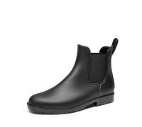 DREAM PAIRS Bottes de Pluie Chelsea pour Femmes Imperméables Bottines Antidérapante et Pratique,Size 39,Noir,SDRB2413W
