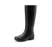 DREAM PAIRS Bottes de Pluie Femme, Bottes Caoutchouc Hautes Confortables, Bottes Jardin Neige Pluie Extérieur, Botte de Pluie pour Femme,Size 41,Noir,DWEMRB2508