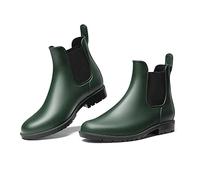 DREAM PAIRS Bottes de Pluie Femme Courtes Confortables Bottines Chelsea Femme Imperméables Légères Antidérapantes Chaussures Femme Jardin Ville,Size 41,Olive Verte,SDRB2201W-E