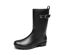DREAM PAIRS Bottes de Pluie Mi-Mollet pour Femmes Imperméables Bottes de Extérieur Antidérapantes et Durable,Size 40,Noir,SDRB2408W-E