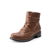 DREAM PAIRS Bottes Femme à Lacets Classique avec Doublure en Peluche Bottines pour Femme Confortable,Size 39,Brun,SDAB2429W-E